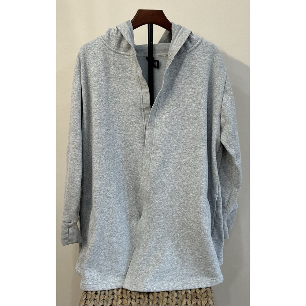 ACTIVE LIFE Women's Jacket Hooded Long Sleeve Pockets Gray XXL Thumb Holes EUC